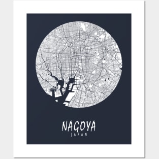 Nagoya, Japan City Map - Full Moon Posters and Art